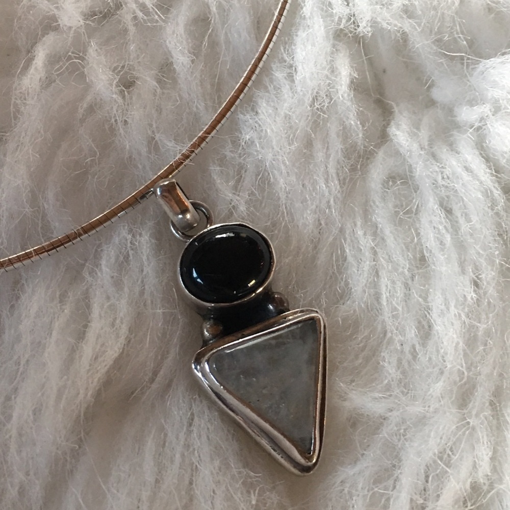 Sterling Silver Pendant .925 with natural stones